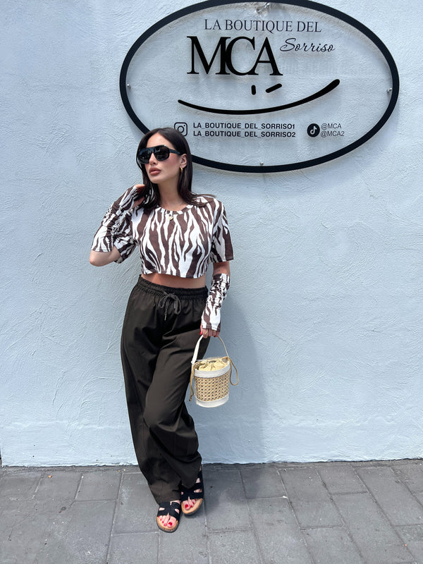 PANTALONE COMFY MARRONE
