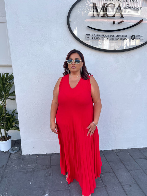VESTITO PLISSÈ ROSSO