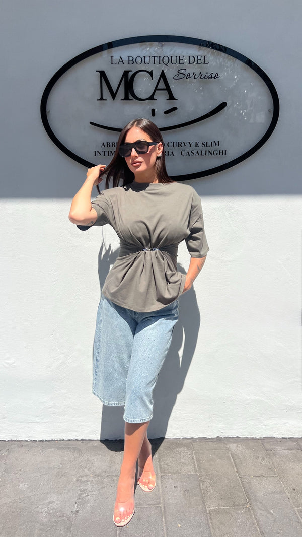 T-SHIRT VICKY VERDE MILITARE