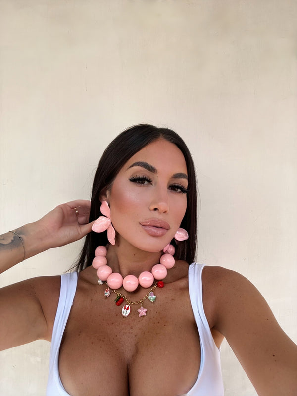COLLANA PERLE BUBBLE ROSA